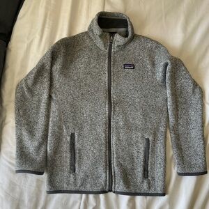 Patagonia Better Sweater Youth Large 12 Gray Full Zip Fleece Jacket Hiking Kids